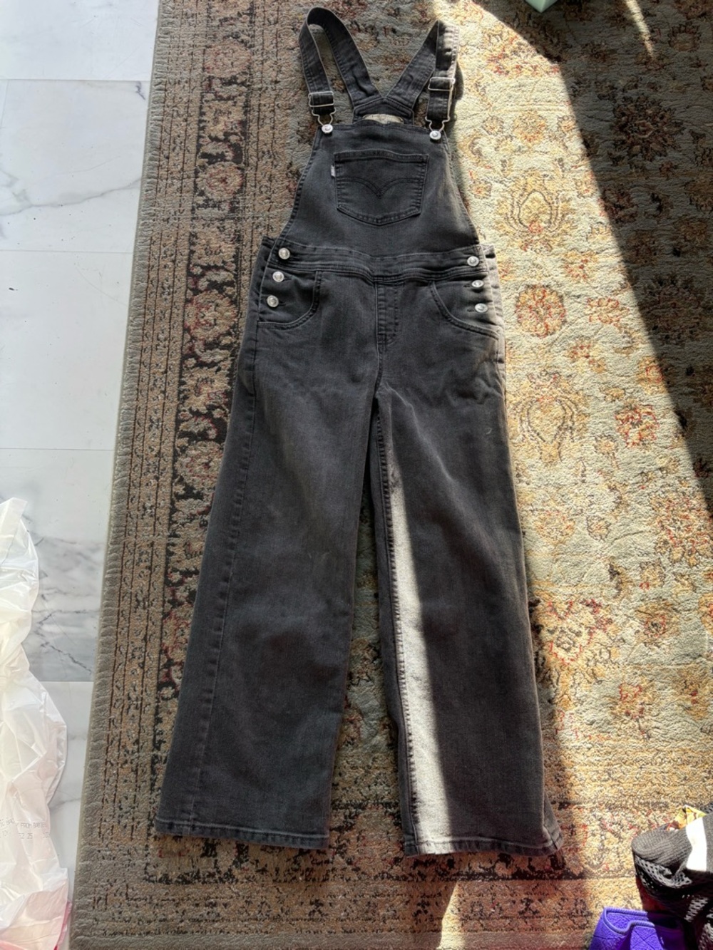 Vintage Levi's Gray SilverTab Denim Overalls Bib